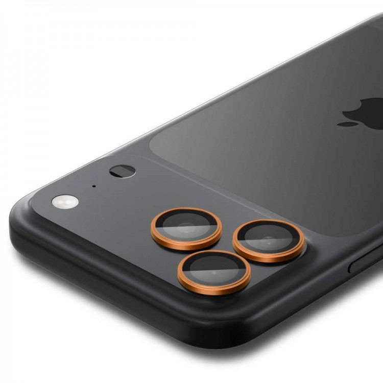 SPIGEN SGP OPTIK.TR EZ FIT CAMERA PROTECTOR Γυαλί προστασίας ΦΑΚΩΝ 9H για CAMERA LENS για Apple IPHONE 17/16/15/14 Pro & iPhone 17/16/15/14 Pro Max - ΠΟΡΤΟΚΑΛΙ - AGL10123 - 2-TEM