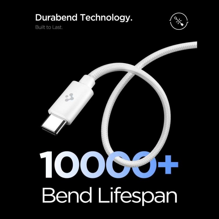 Spigen SGP Φορτιστής οικιακός 45W Essential EE451EU GaN Fast USB-C PD 3.0 PPS με καλώδιο USB-C 100W 1μ. - ΛΕΥΚΟ - ACH09473