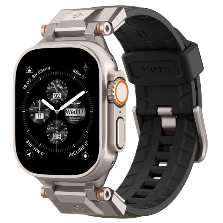 Spigen SGP DuraPro Armor λουράκι για APPLE WATCH Ultra 2/1 49mm / 9/8/7 45mm / SE/6/5/4 44mm / 3/2/1 42mm - Military ΠΡΑΣΙΝΟ ΧΑΚΙ - AMP09102