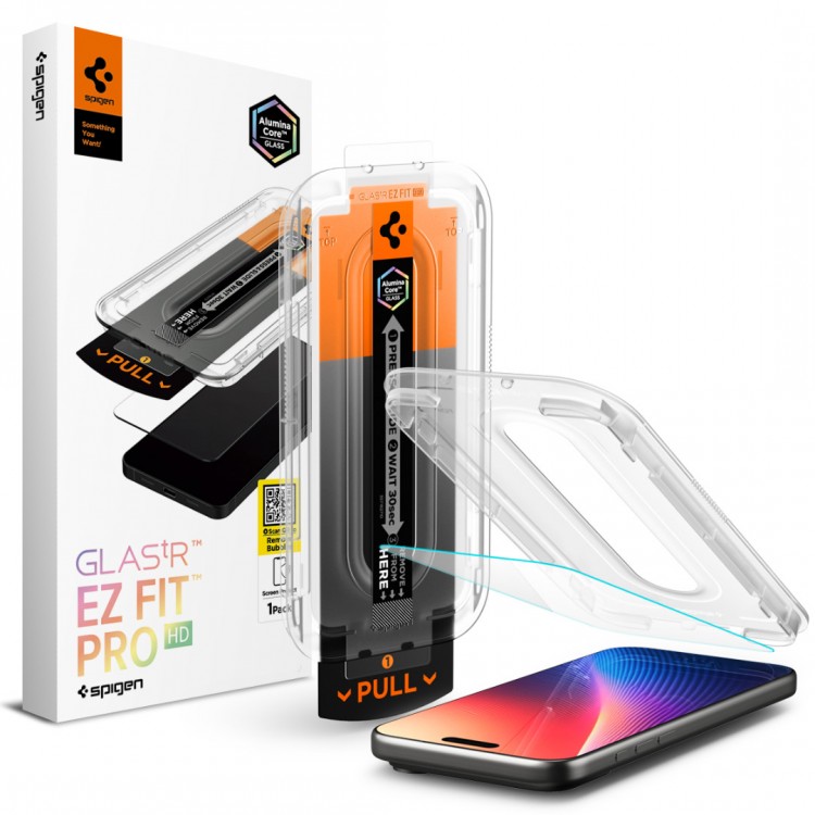Spigen SGP Γυαλί προστασίας GLAS.tR EZ Fit Pro HD 1 Pack CASE FRIENDLY για APPLE iPhone 16 PRO 6.3 2024/17 6.3 2025 / 17 PRO 6.3 2025 - ΔΙΑΦΑΝΟ - AGL10097