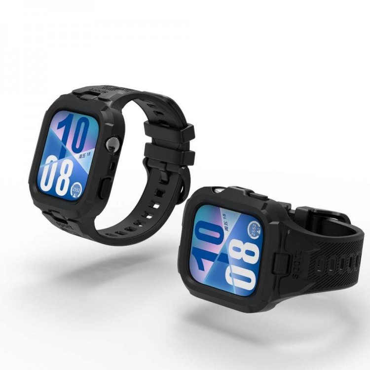 Θήκη TECH PROTECT ARMOUR με λουράκι για HUAWEI WATCH FIT 3 / 4 / 4 PRO - ΜΑΥΡΟ