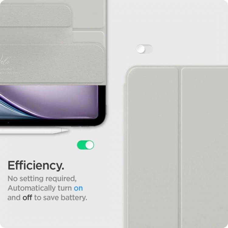 Θήκη SPIGEN SGP Air Skin Onetap FOLIO PU leather για Apple iPad Air 13" 8ης Γενιάς M4 / 7ης Γενιάς M3 / 6ης Γενιάς M2 (2026/25/24) - ΓΚΡΙ - ACS08492