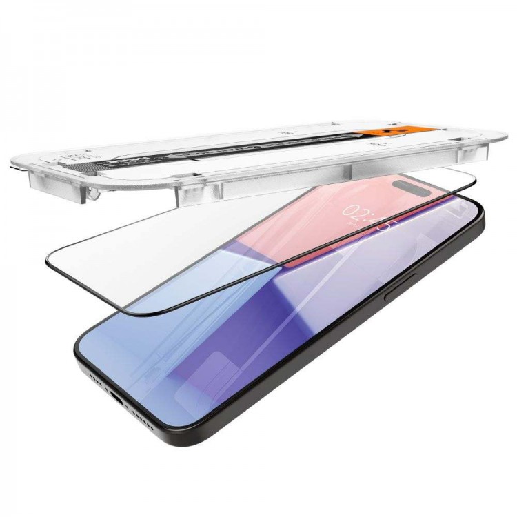 Spigen SGP Γυαλί προστασίας GLAS.tR EZ Fit SLIM CASE FRIENDLY για APPLE iPhone 15 PRO MAX 6.7 2023, 1-TEM - ΜΑΥΡΟ - AGL06879