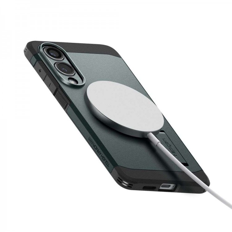 Θήκη SPIGEN SGP Tough Armor MagSafe για Samsung Galaxy S25 EDGE 5G 2025 - ABYSS ΠΡΑΣΙΝΟ - ACS09424