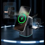 SPIGEN SGP ESSENTIAL EF223MS 3-σε-11 QI2 MagSafe ROTARY Mαγνητική Βάση Ασύρματης Φόρτισης για Αpple iPhone, Apple Watch Series, Airpods 15W - ΜΑΥΡΟ - ACH09542