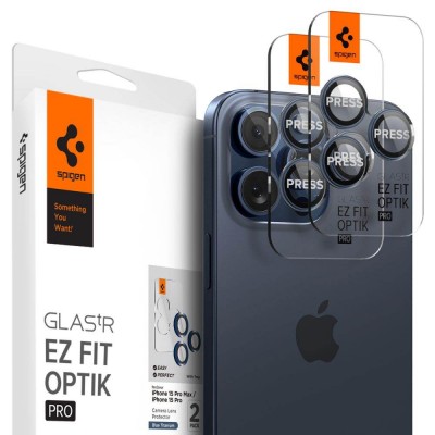 SPIGEN SGP OPTIK.TR EZ FIT CAMERA PROTECTOR Γυαλί προστασίας ΦΑΚΩΝ 9H για CAMERA LENS για Apple IPHONE 14 PRO/ 14 PRO MAX/ 15 PRO/ 15 PRO MAX - ΜΠΛΕ TITANIUM - AGL07164 - 2-TEM