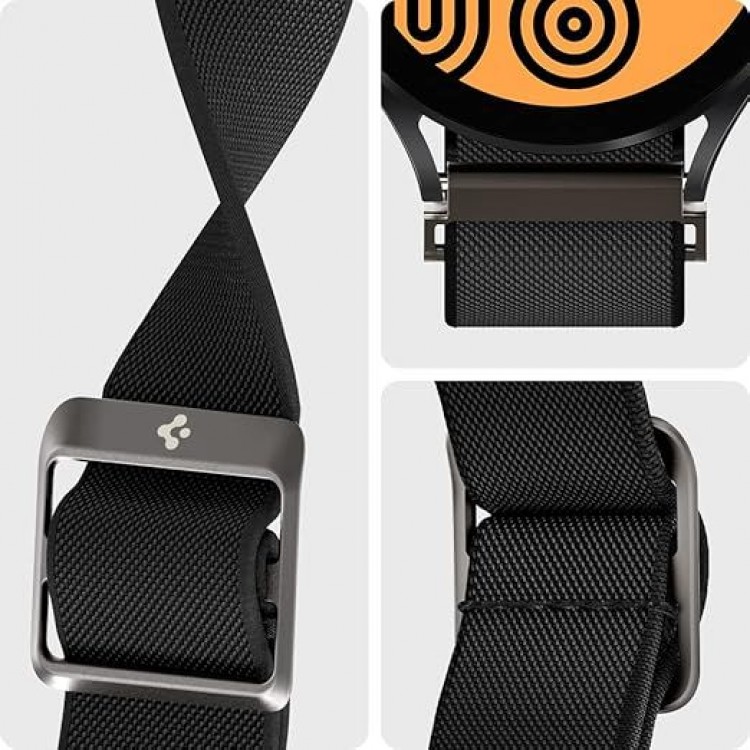 Spigen SGP BAND FIT LITE Υφασμάτινο Λουράκι για SAMSUNG GALAXY WATCH 7 40 mm/44 mm (2024) FE (2024) 6/6 Classic 5/5 Pro 4/4 Classic - ΜΑΥΡΟ - AMP04040