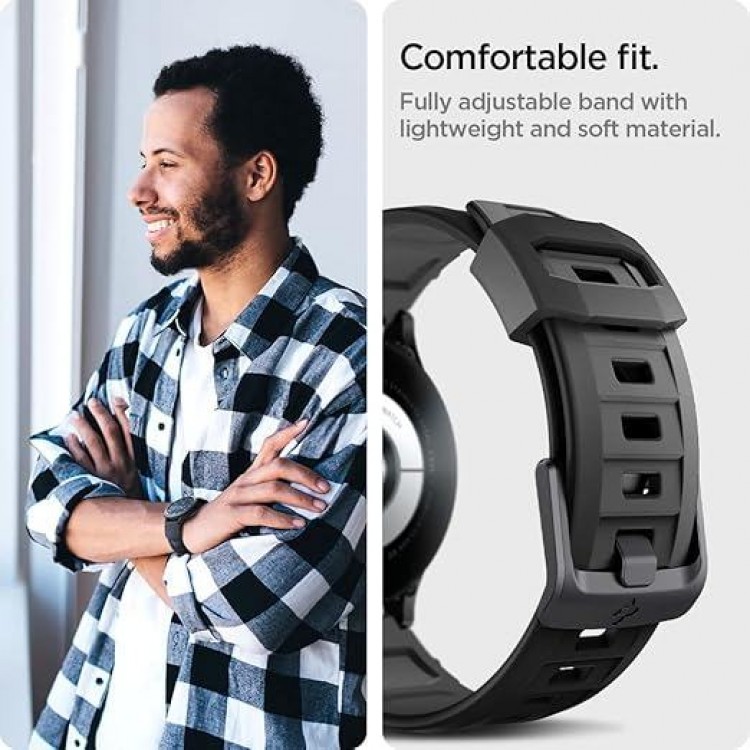 Θήκη Spigen SGP Rugged Band Λουράκι για Samsung GALAXY WATCH 7 40 mm/44 mm (2024) FE (2024) 6/6 Classic 5/5 Pro 4/4 Classic - 20MM - ΜΑΥΡΟ - AMP04031