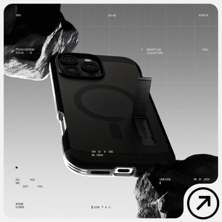 Θήκη Spigen SGP Tough Armor (AI) MagSafe MAGFIT για Apple iPhone 16 PRO 6.3 2024 - FROST ΜΑΥΡΟ - ACS08509