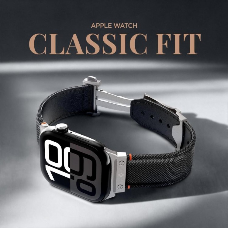 Spigen SGP Classic Fit Strap λουράκι για Apple Watch Ultra 2/1 49mm, Series 10 46mm, 9/8/7 45mm, SE2/SE/6/5/4 44mm, 3/2/1 42mm - ΜΑΥΡΟ - AMP09304