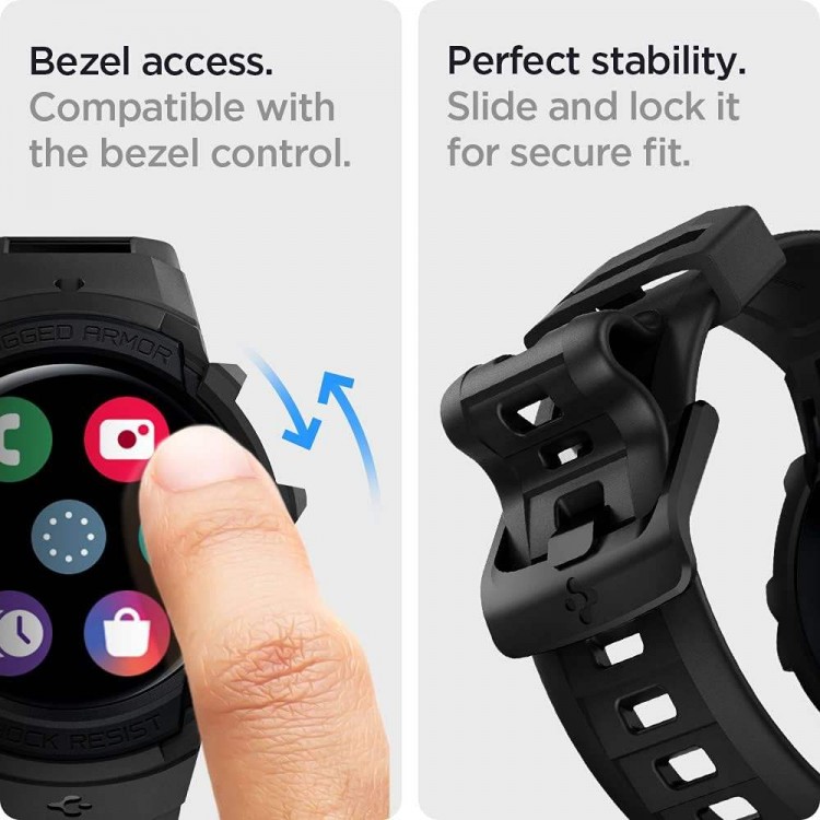 Θήκη Spigen SGP Rugged Armor PRO για Samsung GALAXY WATCH 4 , 5 - 44MM - ΜΑΥΡΟ - ACS03830