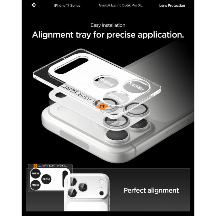 SPIGEN SGP Glas.tR Optik Pro XL EZ FIT CAMERA PROTECTOR Γυαλί προστασίας ΠΛΑΙΣΙΟΥ ΦΑΚΩΝ 9H για CAMERA LENS για Apple iPhone 17 Pro Max 6.9 5G 2025 - ΑΣΗΜΙ - AGL10652 SPIGEN SGP Glas.tR Optik Pro XL EZ FIT CAMERA PROTECTOR Γυαλί προστασίας ΠΛΑΙΣΙΟΥ ΦΑΚΩΝ 9H για CAMERA LENS για Apple iPhone 17 Pro Max 6.9 5G 2025 - ΑΣΗΜΙ - AGL10652