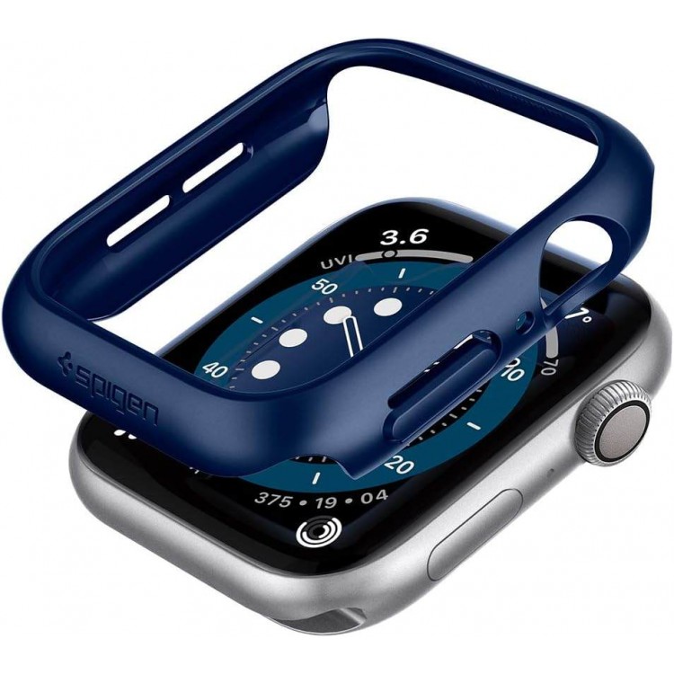 Spigen SGP Thin Fit θήκη για Apple Watch SERIES 6, 5, 4, SE - 44mm - METALLIC ΜΠΛΕ - ACS02223