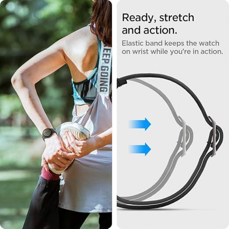 Spigen SGP BAND FIT LITE Υφασμάτινο Λουράκι για SAMSUNG GALAXY WATCH 7 40 mm/44 mm (2024) FE (2024) 6/6 Classic 5/5 Pro 4/4 Classic - ΜΑΥΡΟ - AMP04040