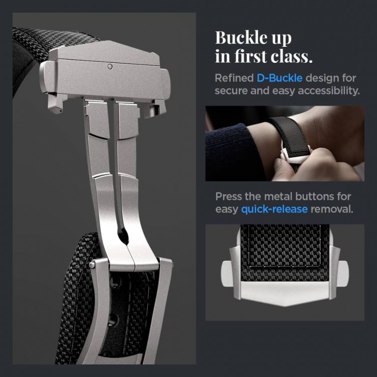 Spigen SGP Classic Fit Strap λουράκι για Apple Watch Ultra 2/1 49mm, Series 10 46mm, 9/8/7 45mm, SE2/SE/6/5/4 44mm, 3/2/1 42mm - ΜΑΥΡΟ - AMP09304
