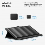 Spigen SGP LD401 Universal δερμάτινη θήκη/οργανωτής για τηλεχειριστήρια Caddy με 4 διαχωριστικά και μαγνητική βάση - ΜΑΥΡΟ - AHP09277