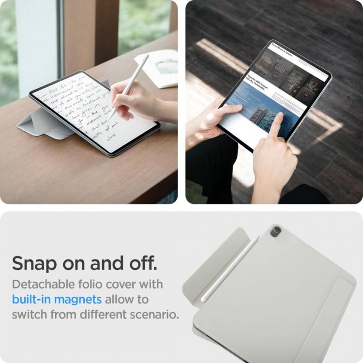 Θήκη SPIGEN SGP Air Skin Onetap FOLIO PU leather για Apple iPad Air 13" 8ης Γενιάς M4 / 7ης Γενιάς M3 / 6ης Γενιάς M2 (2026/25/24) - ΓΚΡΙ - ACS08492
