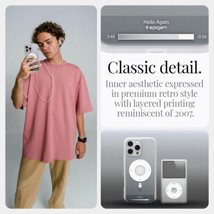 Θήκη Spigen SGP Ultra Hybrid MAGSAFE για Apple iPhone 16 PRO 6.3 2024 - RETRO Classic ΑΣΗΜΙ -  ACS08139