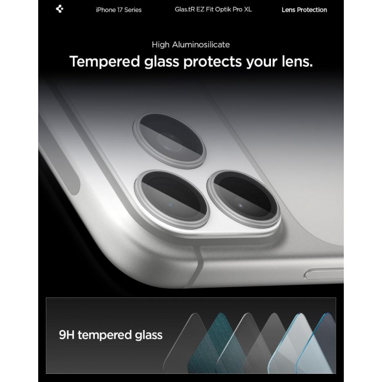 SPIGEN SGP Glas.tR Optik Pro XL EZ FIT CAMERA PROTECTOR Γυαλί προστασίας ΠΛΑΙΣΙΟΥ ΦΑΚΩΝ 9H για CAMERA LENS για Apple iPhone 17 Pro Max 6.9 5G 2025 - ΑΣΗΜΙ - AGL10652 SPIGEN SGP Glas.tR Optik Pro XL EZ FIT CAMERA PROTECTOR Γυαλί προστασίας ΠΛΑΙΣΙΟΥ ΦΑΚΩΝ 9H για CAMERA LENS για Apple iPhone 17 Pro Max 6.9 5G 2025 - ΑΣΗΜΙ - AGL10652