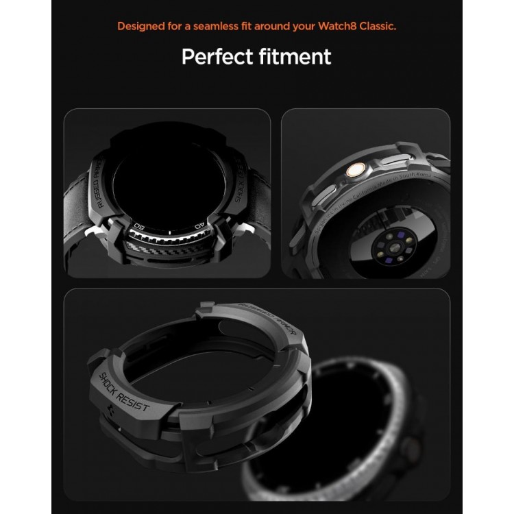 Θήκη Spigen SGP Rugged Armor για SAMSUNG GALAXY WATCH 8 CLASSIC 46mm 2025 - ΜΑΥΡΟ - ACS10012