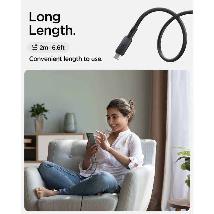 Spigen SGP PB2203 PD240W ArcWire Thunderbolt 4/3 ΚΑΛΩΔΙΟ USB-C σε USB-C , 2.0M -  ACA06839 - ΜΑΥΡΟ