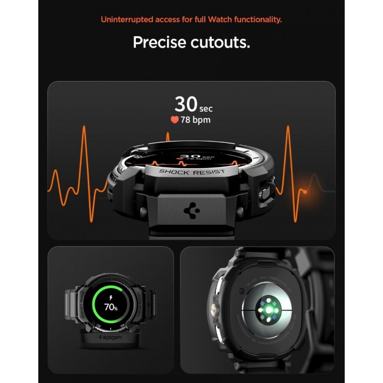 Θήκη Spigen SGP Rugged Armor PRO για Samsung GALAXY WATCH 8 CLASSIC 2025 - 46MM - ΜΑΥΡΟ - ACS10013