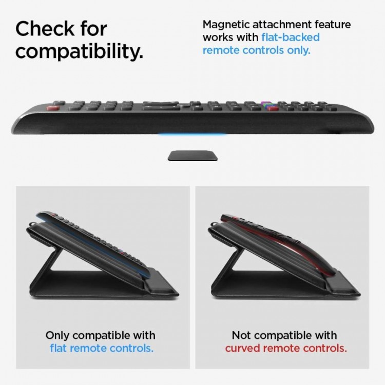 Spigen SGP LD401 Universal δερμάτινη θήκη/οργανωτής για τηλεχειριστήρια Caddy με 4 διαχωριστικά και μαγνητική βάση - ΜΑΥΡΟ - AHP09277