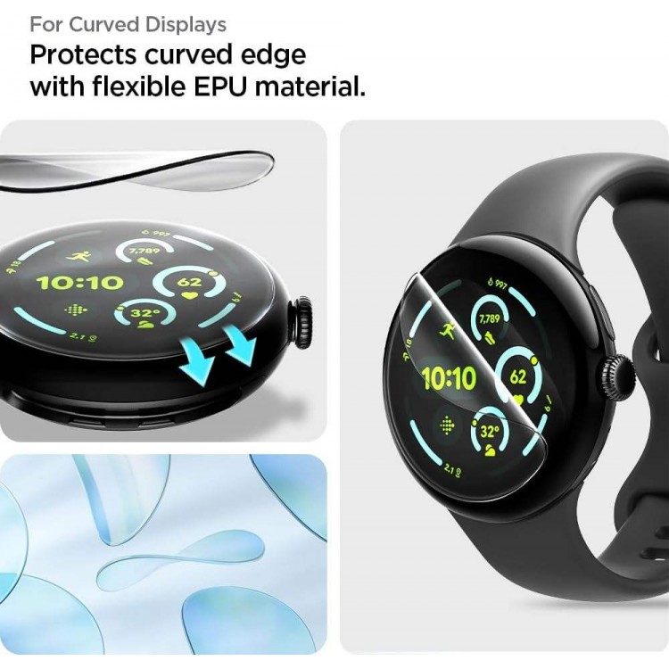 Spigen SGP Film ProFlex EZ Fit Προστατευτικό οθόνης EZ FIT για Google Pixel Watch 4/3 45 mm - AFL08525 - 2 τεμ.