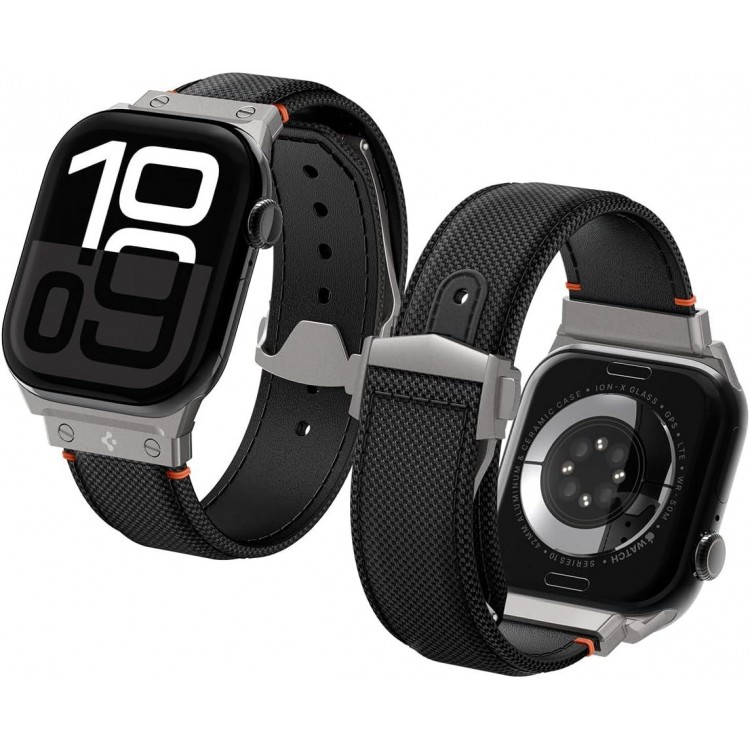 Spigen SGP Classic Fit Strap λουράκι για Apple Watch Ultra 2/1 49mm, Series 10 46mm, 9/8/7 45mm, SE2/SE/6/5/4 44mm, 3/2/1 42mm - ΜΑΥΡΟ - AMP09304