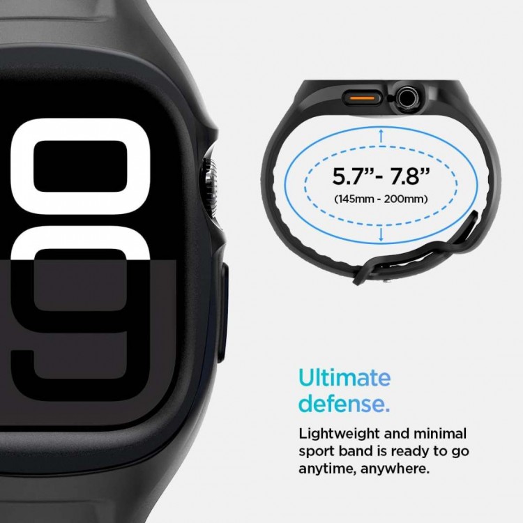 Spigen SGP LIQUID AIR PRO BAND Θήκη με Λουράκι για Apple Watch series 10 (46 MM) - MAΥΡΟ - ACS09317