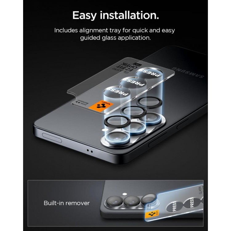 SPIGEN SGP Optik Pro HD EZ FIT CAMERA PROTECTOR Γυαλί προστασίας ΦΑΚΩΝ για CAMERA LENS Samsung GALAXY S26 5G 2026 - ΜΑΥΡΟ - AGL11099 - 2-TEM