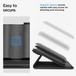 Spigen SGP LD401 Universal δερμάτινη θήκη/οργανωτής για τηλεχειριστήρια Caddy με 4 διαχωριστικά και μαγνητική βάση - ΜΑΥΡΟ - AHP09277