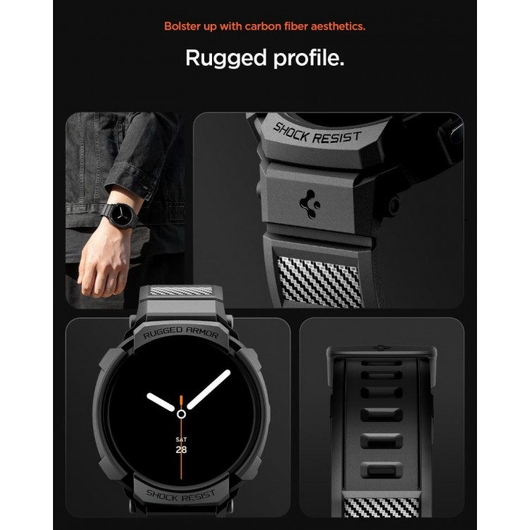 Θήκη Spigen SGP Rugged Armor PRO για Samsung GALAXY WATCH 8 2025 - 44MM - ΜΑΥΡΟ - ACS10007