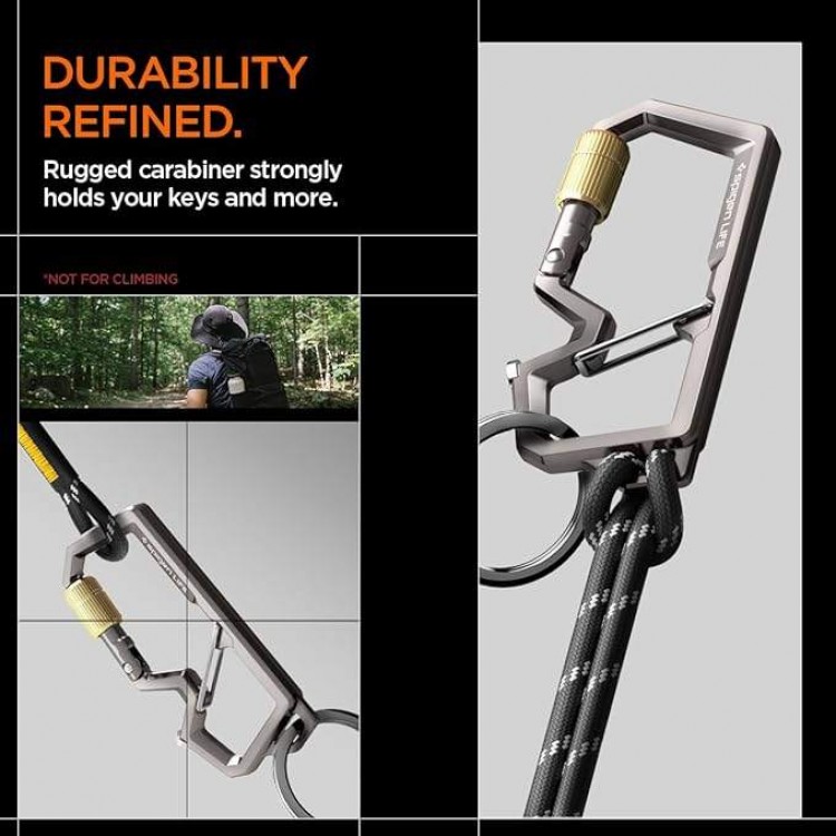 SPIGEN SGP Carabiner μπρελόκ για κλειδιά, 2ΗΣ Γενιάς, με ανοιχτήρι - 1 ΤΕΜ - ΓΡΑΦΙΤΗΣ - AHP08894