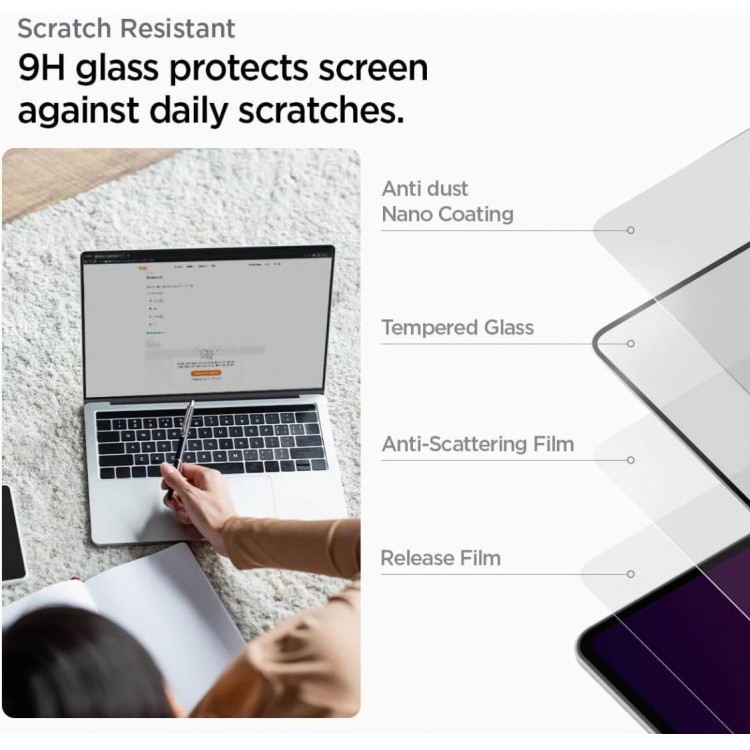 Spigen SGP Γυαλί Προστασίας 9H Glas.tR Slim 1 Pack για Apple MacBook Pro 16 M2 2023/M1 2021 - AGL04233