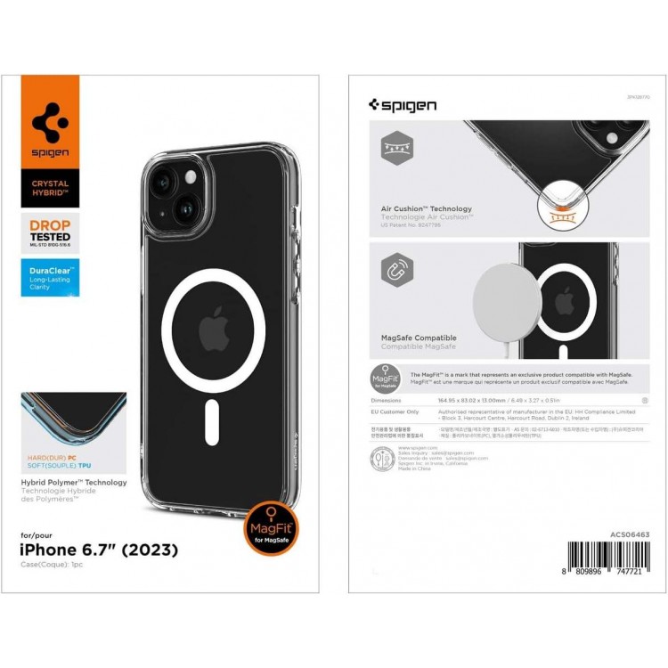 Θήκη Spigen SGP Crystal Hybrid MagSafe MAGFIT για Apple iPhone 15 PLUS 6.7 - ΛΕΥΚΟ - ACS06463