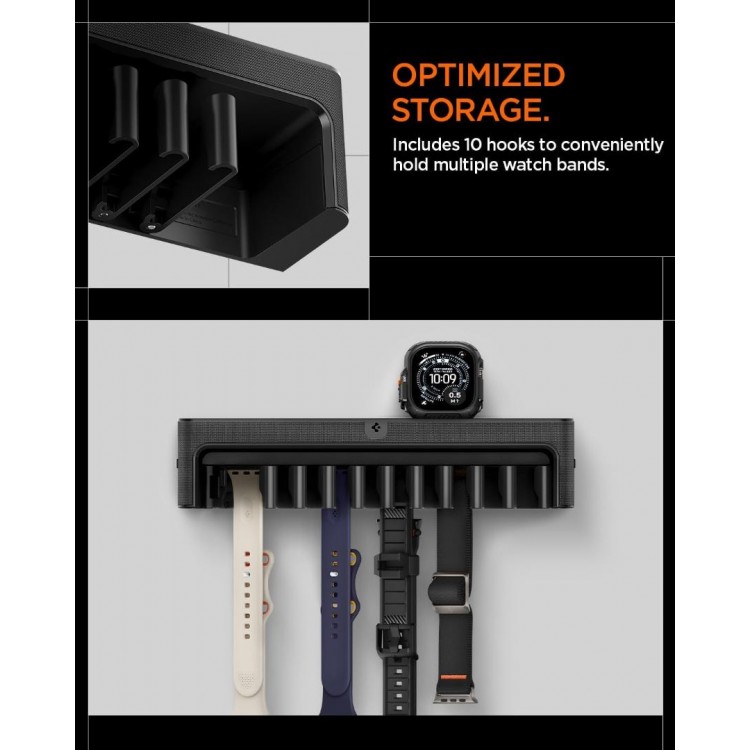 Spigen SGP Βάση Organizer τοίχου Mounted για Apple Watch Band S341 με Top Shelf Tray - ΜΑΥΡΟ - AMP09445
