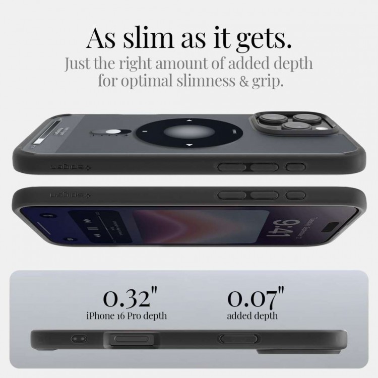 Θήκη Spigen SGP Ultra Hybrid MAGSAFE για Apple iPhone 16 PRO MAX 6.9 2024 - RETRO Classic ΜΑΥΡΟ - ACS08383