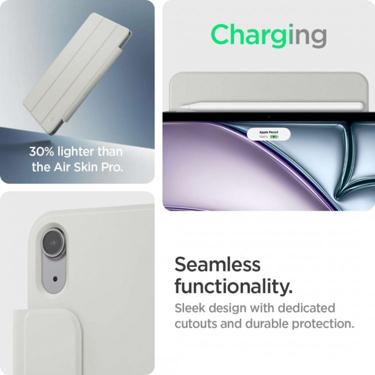 Θήκη SPIGEN SGP Air Skin Onetap FOLIO PU leather για Apple iPad Air 13" 8ης Γενιάς M4 / 7ης Γενιάς M3 / 6ης Γενιάς M2 (2026/25/24) - ΓΚΡΙ - ACS08492