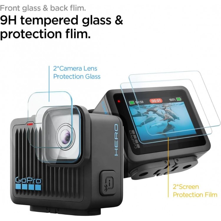 Spigen SGP Glass tR SLIM 9H Multi Pack F2P/L2P for GoPro Hero series 9,10,11 4K - 4 Τεμ. - AGL09190