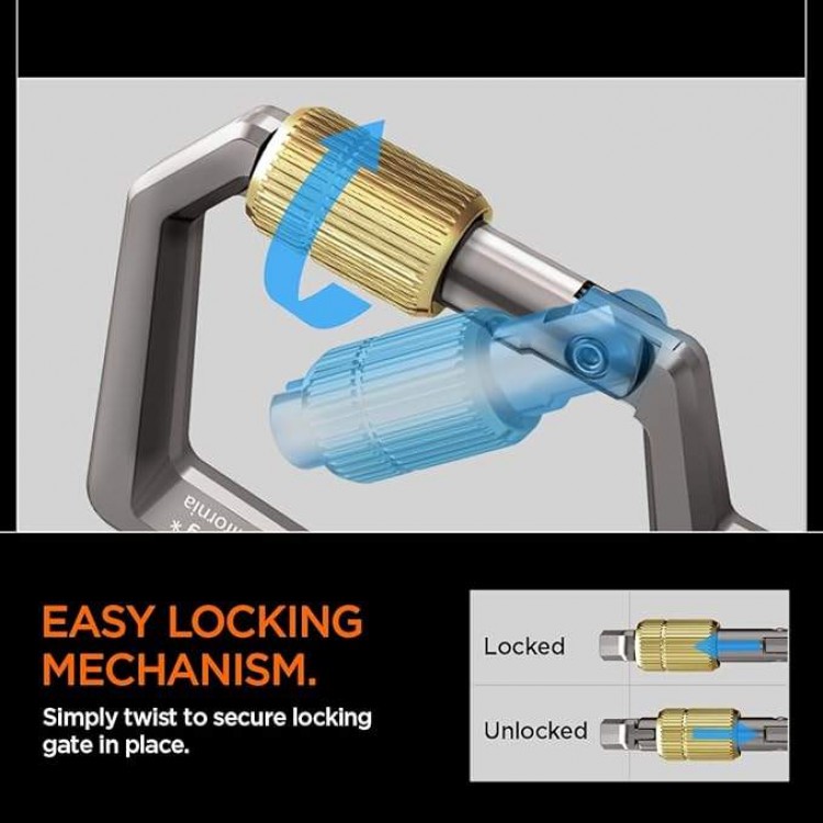 SPIGEN SGP Carabiner μπρελόκ για κλειδιά, 2ΗΣ Γενιάς, με ανοιχτήρι - 1 ΤΕΜ - ΓΡΑΦΙΤΗΣ - AHP08894