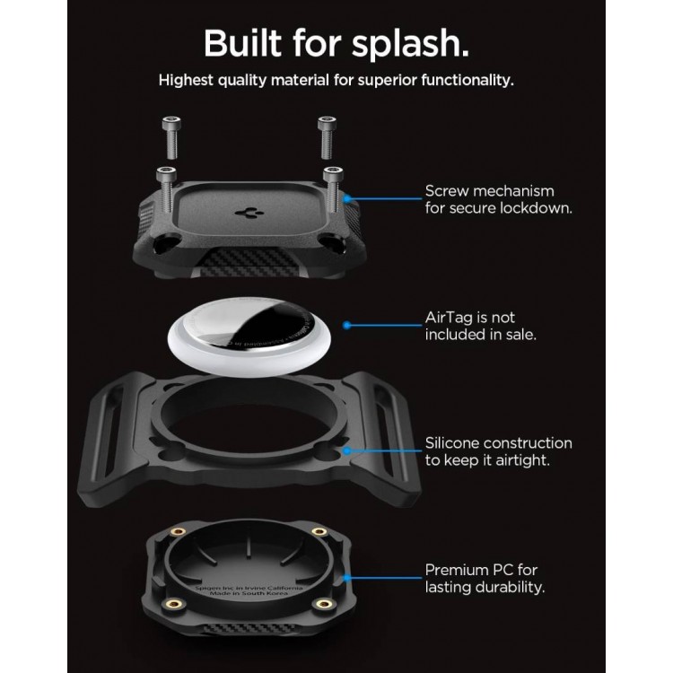 Θήκη SPIGEN SGP TOUGH ARMOR IP IPX8 Αδιάβροχη για κολλάρο κατοικιδίων για APPLE AIRTAG 1 / 2 - ΜΑΥΡΟ - ACS09780