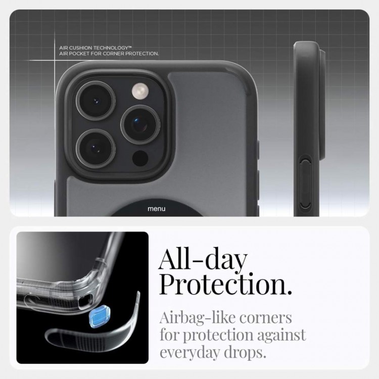 Θήκη Spigen SGP Ultra Hybrid MAGSAFE για Apple iPhone 16 PRO MAX 6.9 2024 - RETRO Classic ΜΑΥΡΟ - ACS08383
