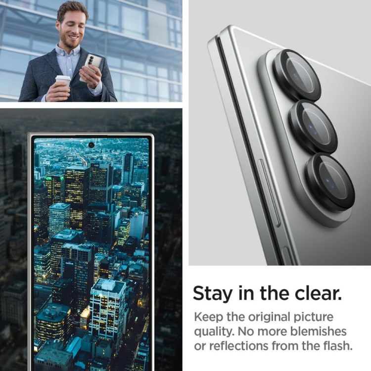 Spigen SGP OPTIK.tR SLIM EZ Fit Optik Pro 2 Γυαλί προστασίας 9H Camera Lens για CAMERA SAMSUNG GALAXY Z FOLD 7 2025 - ΜΑΥΡΟ - 2 ΤΕΜ - AGL09581