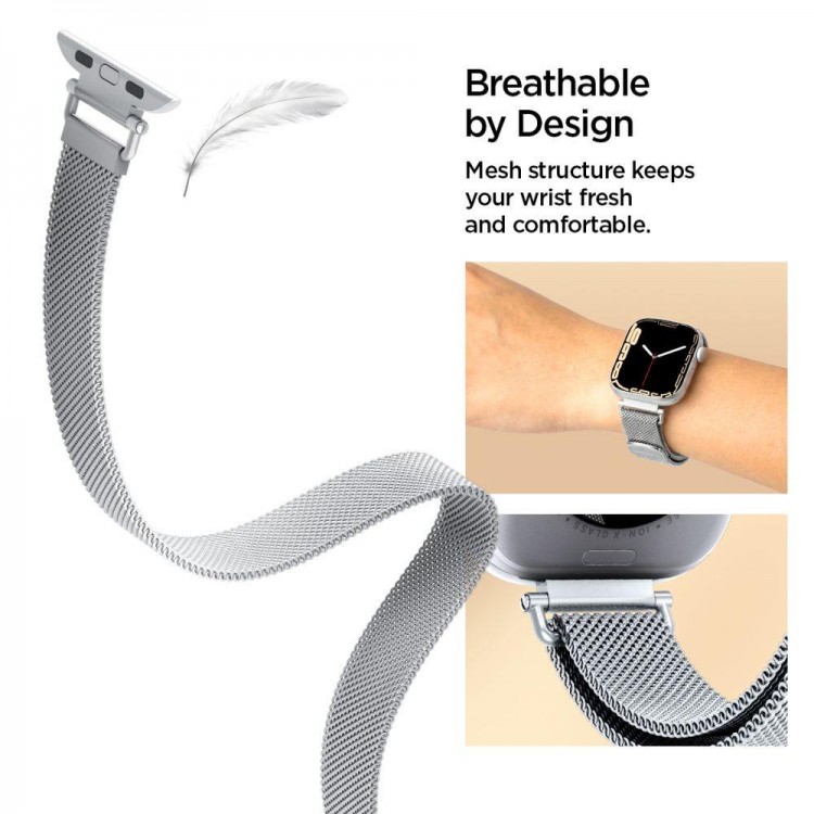 Spigen SGP Metal BAND Λουράκι Stainless Steel για Apple Watch series 42mm/41mm/40mm - ΑΣΗΜΙ - AMP10498