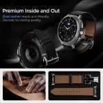 Spigen SGP ENZO Δερμάτινο λουράκι Designed για SAMSUNG GALAXY WATCH 8 / CLASSIC (40 / 44 / 46 MM) - ΜΑΥΡΟ - AMP10119