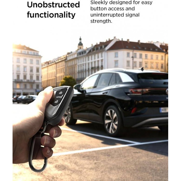 Θήκη Spigen SGP VK100 Volkswagen Κλειδί για VW, Skoda με Carabiner κ κορδόνι, συμβατό με VW Smart Key Remote Control Cover - ΜΑΥΡΟ - ACS10426