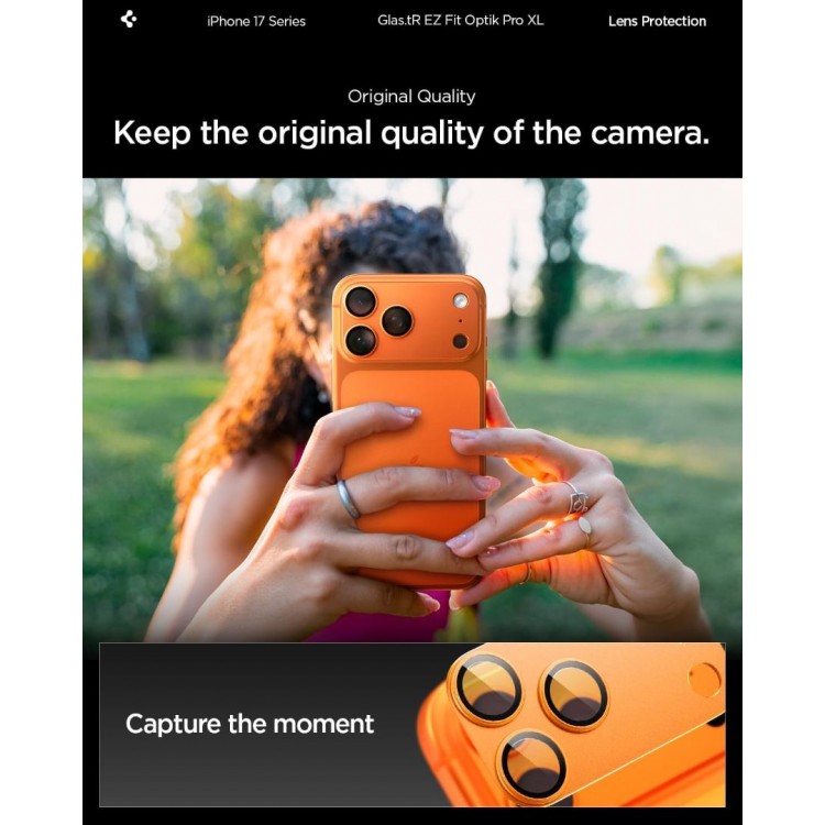 SPIGEN SGP Glas.tR Optik Pro XL EZ FIT CAMERA PROTECTOR Γυαλί προστασίας ΠΛΑΙΣΙΟΥ ΦΑΚΩΝ 9H για CAMERA LENS για Apple iPhone 17 Pro Max 6.9 5G 2025 - Cosmic ΠΟΡΤΟΚΑΛΙ - AGL10650 SPIGEN SGP Glas.tR Optik Pro XL EZ FIT CAMERA PROTECTOR Γυαλί προστασίας ΠΛΑΙΣΙΟΥ ΦΑΚΩΝ 9H για CAMERA LENS για Apple iPhone 17 Pro Max 6.9 5G 2025 - Cosmic ΠΟΡΤΟΚΑΛΙ - AGL10650