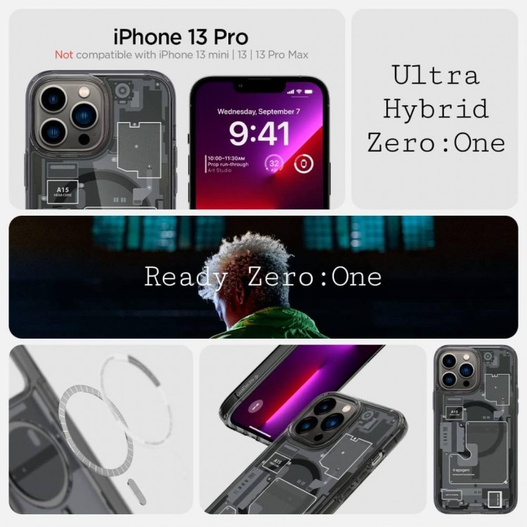 Θήκη Spigen SGP Ultra Hybrid MAG MAGSAFE για Apple iPhone 13 PRO - ZeroOne ΜΑΥΡΟ -  ACS05451