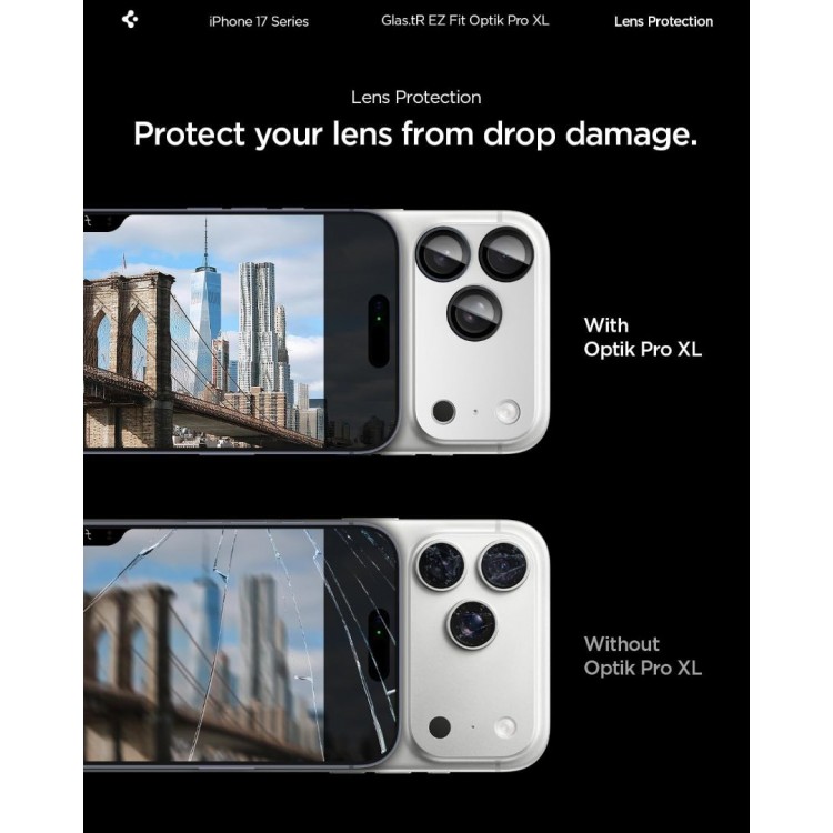 SPIGEN SGP Glas.tR Optik Pro XL EZ FIT CAMERA PROTECTOR Γυαλί προστασίας ΠΛΑΙΣΙΟΥ ΦΑΚΩΝ 9H για CAMERA LENS για Apple iPhone 17 Pro Max 6.9 5G 2025 - ΑΣΗΜΙ - AGL10652 SPIGEN SGP Glas.tR Optik Pro XL EZ FIT CAMERA PROTECTOR Γυαλί προστασίας ΠΛΑΙΣΙΟΥ ΦΑΚΩΝ 9H για CAMERA LENS για Apple iPhone 17 Pro Max 6.9 5G 2025 - ΑΣΗΜΙ - AGL10652